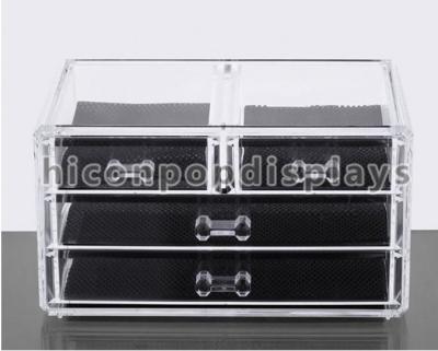 China Clear Acrylic Display Cases / Large Acrylic Cosmetic Organizer Countertop for sale