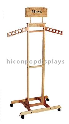 China Visual Merchandising Wooden Display Racks / Clothes Hanging Rack for sale