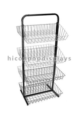 China Free Standing Metal Earring Display Stands With Wire Basket Holder for sale