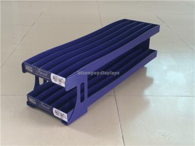 China Custom Counter Dog Food Display Racks , Blue Metal Material Display Stands for sale