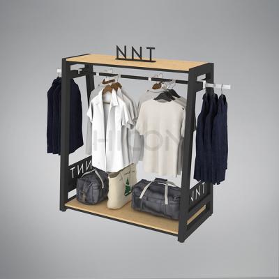 China Custom Apparel Display Ideas Metal Display Fixtures Clothing Display Units en venta