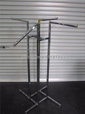 China Boutique Clothing Store Fixtures 4 - Way Hanging Clothing Display Racks For Garment for sale