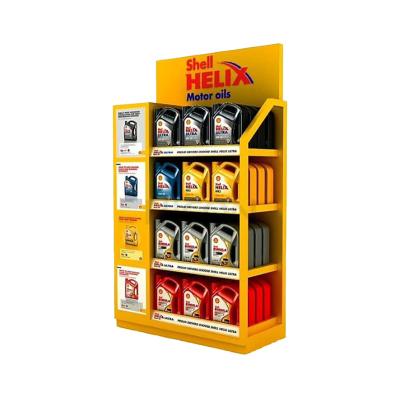 China Custom Metal Store Shelving Can Oil Motor Oil Display Rack For Sale Te koop