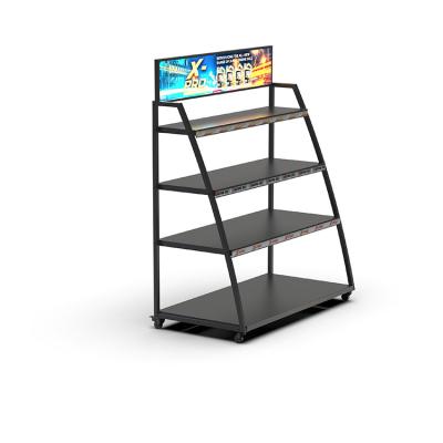 중국 Floorstanding Engine Oil Lubricant Oil Display Rack With Metal Shelf 판매용