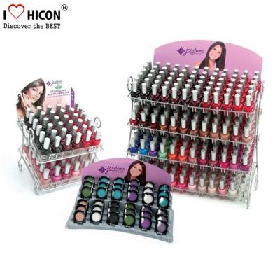 China Suporte de exposição cosmético personalizado da composição contrária da promoção do verniz para as unhas do fio das cremalheiras de exposição à venda