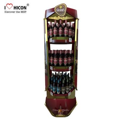 China Exhibiciones de mercancía modificadas para requisitos particulares del estallido del estante de exhibición de la cerveza de la bebida del soporte de exhibición del vino en venta