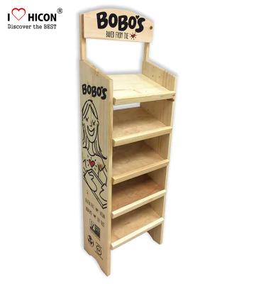 China In Retail Store POP Displays Floor Wooden Bakery Display Racks for sale