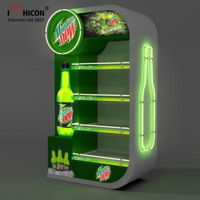 China LED Lighting Merchandising Christmas Beer Displays 4-Layer Shelf for sale