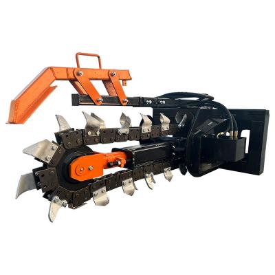 China Farms Factory Directly Supply mini trencher Mini skid steer Loader With trencher attachment mini trencher skid steer loader for sale