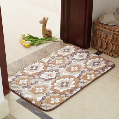 China Washable Indoor Absorbent Floor Mat Covers Anti-slip Mat Bathroom Entrance Bathroom Mat Kitchen Blanket For Home Decorative for sale