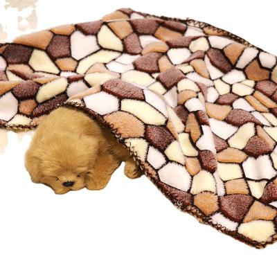 China Medium Cats Coral Fleece Pet Supplies Dogs Warm Mattress Sleep Cat Bed Mat Foot Print Winter Dog Travel Blanket Small for sale