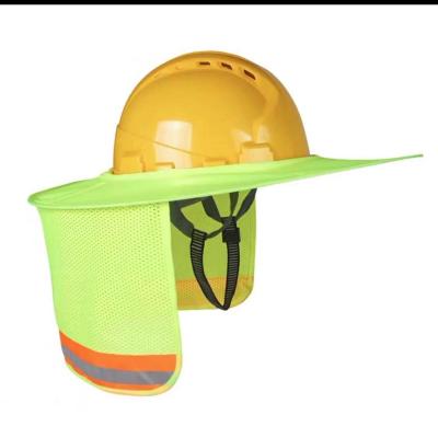 China 100% Polyester Hard Hat Accessories Sun Shade Orange Full Brim for sale