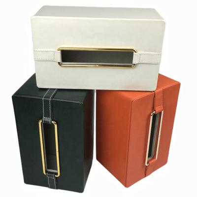 China Wholesale High End Light Luxury Living Room Coffee Table Box Decorative Leather Cloth Holder Box for sale