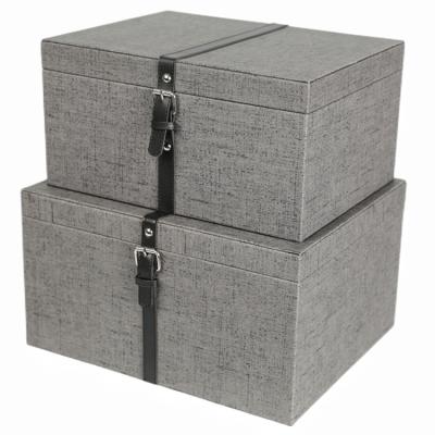 China High End Ready To Ship Decoration Handmade Supplies Storage Box Leather Outdoor Wooden Organizer With Lid for sale