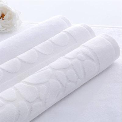 China Home 100% Cotton Hotel Jacquard Spa Bath Mat Anti Slip Loop White Child Safe Floor Towel for sale