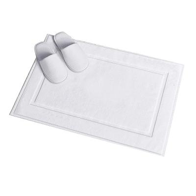 China White 100% Cotton Child Safe Customize Jacquard Logo Hotel Bath Floor Mat Towels for sale