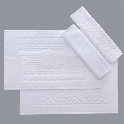 China 2023 Soft 100% White Child Safe Hotel Jacquard Floor Towel Eco-friendly Cotton Towels Floor Soft Bath Mats Eco-Friendly Foot Towels for sale