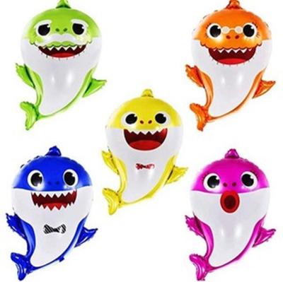 China Cute Party Decoration Aluminum Foil Balloon Shark Party Decoration Shark Family Balloon Birthday Decoration for sale