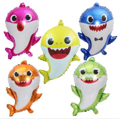 China Inflatable Gift Toy Shark Shaped Foil Helium Balloon For Party Decorations for sale