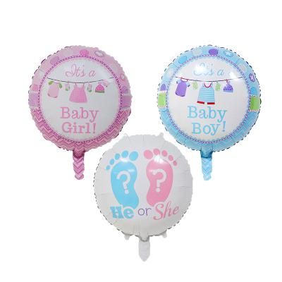 China 18 Inch Pink Promotional Toy Wholesale/Baby Boy and Girl Blue Round Foil Balloons Balloons for sale