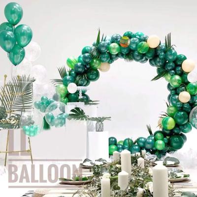 China Party Decoration Wedding Baby Shower Birthday Party Decoration Latex Balloon Arch Ribbon Making Arched Garland Party Balloon Set Green Offset Printing for sale