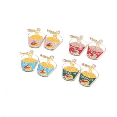 China Handmade Ramen Oil Alloy Jewelry Accessories Bracelet Zinc Alloy Drip Charm Boxed DIY Ramen Oil Drip Charm for sale