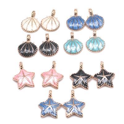 China Shell Zinc Alloy Starfish DIY Handmade Oil Drip Jewelry Accessories Bracelet Charm for sale