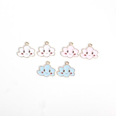 China Zinc Alloy Happy Face White Clouds DIY Handmade Oil Alloy Jewelry Accessories Bracelet Drip Charm for sale