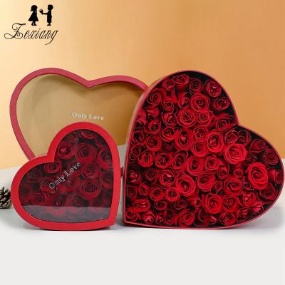 China Handmade Wholesale High Quality Heart Shaped Zexwrap Flower Box For Preserved Roses for sale