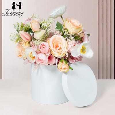 China Personality recyclable custom festival pure color packaging flower gift round the box factory hot sale for sale