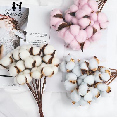 China Zexwrap Natural Touch Wholesale Dried Flower Bouquet Decorative Preserved Artificial Cotton Grass Flower for sale