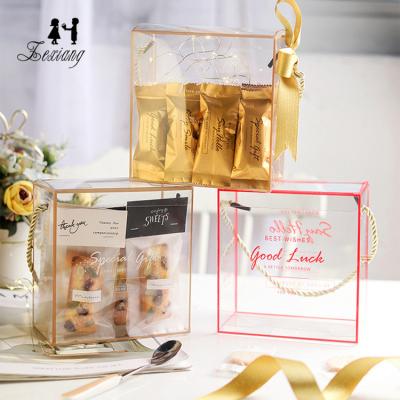 China Zexwrap Handmade Nougat Cookie Caramel Packaging Gift Box CHOOSE Transparent Portable Cake Box for sale