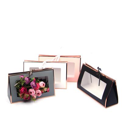 China Recycled Materials Zex Factory Fashion Flower Folded Rose Boxes Packaging Gift Paper Boxes With Logo for sale