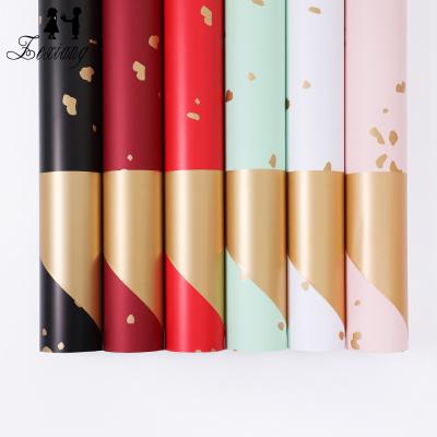 China Wholesale Fashion Gold Flower Kraft Paper 20sheets/Bag 58*58cm Good Quality Gift Package Waterproof Paper for sale