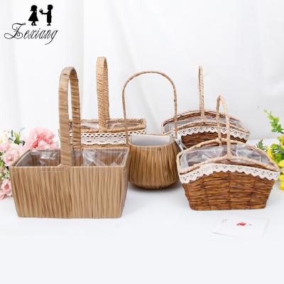 China China Zexiang Style Creativity Various Styles Hanging Flower Basket Rattan Artificial Flower Idyllic Wisteria Basket for sale