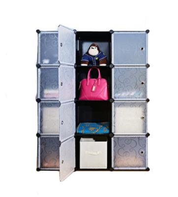 China Black And White Square Cheap Plastic Wardrobe Jigsaw Wardrobe 12 Movable Model Boxes for sale