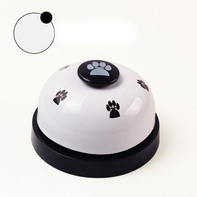 China Stocked Dog Buzzer Pet Training Supplies Metal Sounding Bell Dog Footprints Intelligence Toy Cat Dog Barking Meal Bell for sale