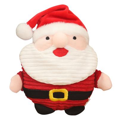 China Dog Playing Chewing New Dog Pet Toy Cat Dog Bite Resistant Plush Doll Santa Claus Elk Phonation Interactive Molar Doll for sale