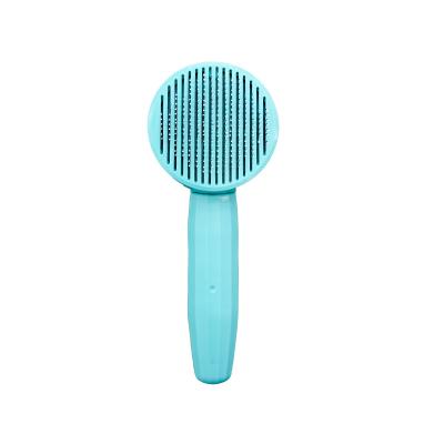 China Stocked Pet Knot Opener Needle Comb Dog Cat Hair Cleaner One Button Hair Removal Pet Comb Brush for sale