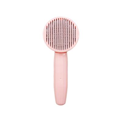 China Stocked Pet Knot Opener Needle Comb Dog Cat Hair Cleaner One Button Hair Removal Pet Comb Brush for sale