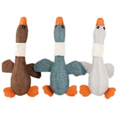 China Viable Goose Canvas Imitation Wild Squeaky Toys Plush Toys Dog Molar Teeth Cleaning Toys for sale