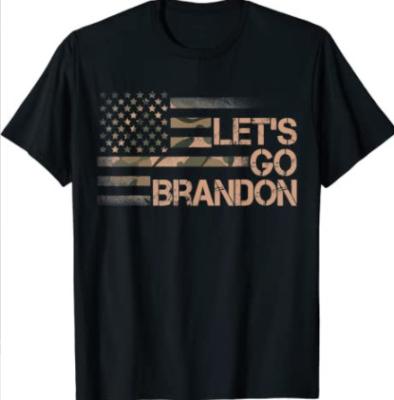 China Big and tall hot sale black color QUICK DRY plus size let us go brandon t-shirt for sale