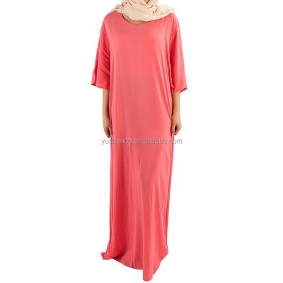 China Air Custom One Color Plain Short Bat Sleeve Diamond Fabric Closed Abaya For Islamic Dress for sale