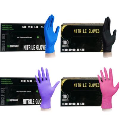 China Daliy Life 8 Colors Beauty Compounding Spa Purple Non-Medical Beauty Salon Hair Tattoo Shop Purple Nitrile Death Gloves for sale