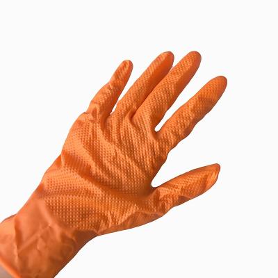 China Cheap Orange Industrial Nitrile Manufacturers Gloves Mechanic Gloves Automobile Beauty Automotive Garage Powder Free Gloves for sale