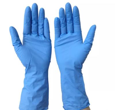 China Daliy Life Wholesale 12inch Powder Free Blue Black White Pure Nitrile Gloves Cleaning Beauty Tattoo Salon Kitchen Gloves for sale