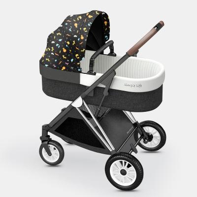 China High Landscape Baby Stroller 2 in 1 Baby Stroller Fashion Adjustable Cushion Trolley Aluminum Baby Carriage for sale