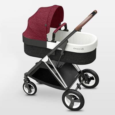 China High Landscape Baby Stroller 2 in 1 Baby Stroller Fashion Adjustable Cushion Trolley Aluminum Baby Carriage for sale