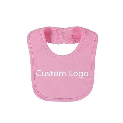 China Custom Logo Printed Baby Bibs Washable 100% Cotton Saliva Towel Plain Baby Burp Recycling Clothes for sale