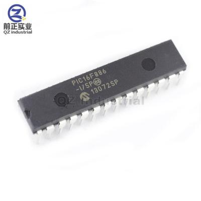 China QZ Stock Wholesale CMOS 8-Bit Microcontrollers IC Electronic Component PDIP28 PIC16F886-I/SP 20MHz for sale